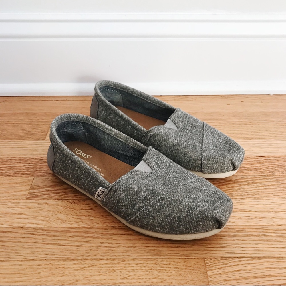 Classic gray TOMS slip on shoes